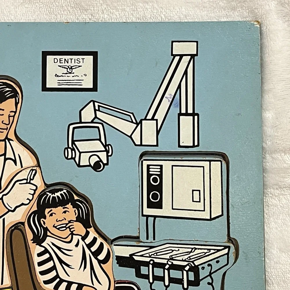 Vintage 1991 Judy Wooden Puzzle DENTIST #J606024R 11 Pc Made in USA